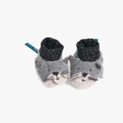 Moulin Roty Chaussons Chat Gris Clair Fernand 5 Moulin Roty Chaussons Chat Gris Clair Fernand -Moulin Roty 666010 2 gris