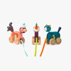 Moulin Roty Petit Jouet à Tirer Pakou -Moulin Roty 668362 668363 668364 2 gris 2