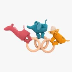 Moulin Roty Hochet Anneau Bois Eléphant -Moulin Roty 669006 007 008 1 gris