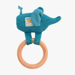 Moulin Roty Hochet Anneau Bois Eléphant -Moulin Roty 669007 1 gris