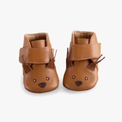 Moulin Roty Chaussons Cuir écureuil Camel