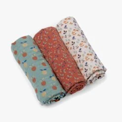 Moulin Roty Set De 3 Langes Imprimes (cerises/forêt/pommes) -Moulin Roty 675270 11