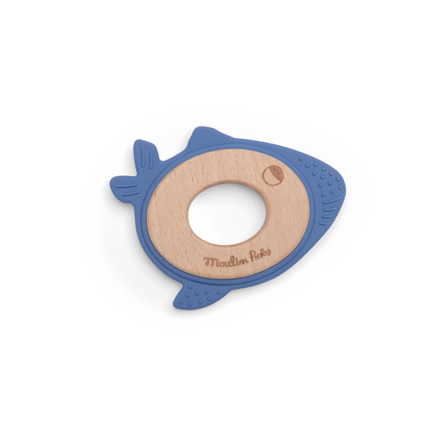 Moulin Roty Anneau De Dentition Bois Et Silicone Baleine