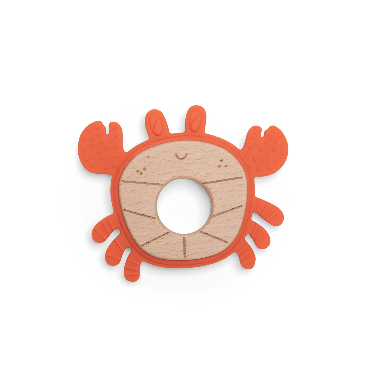 Moulin Roty Anneau De Dentition Bois Et Silicone Crabe
