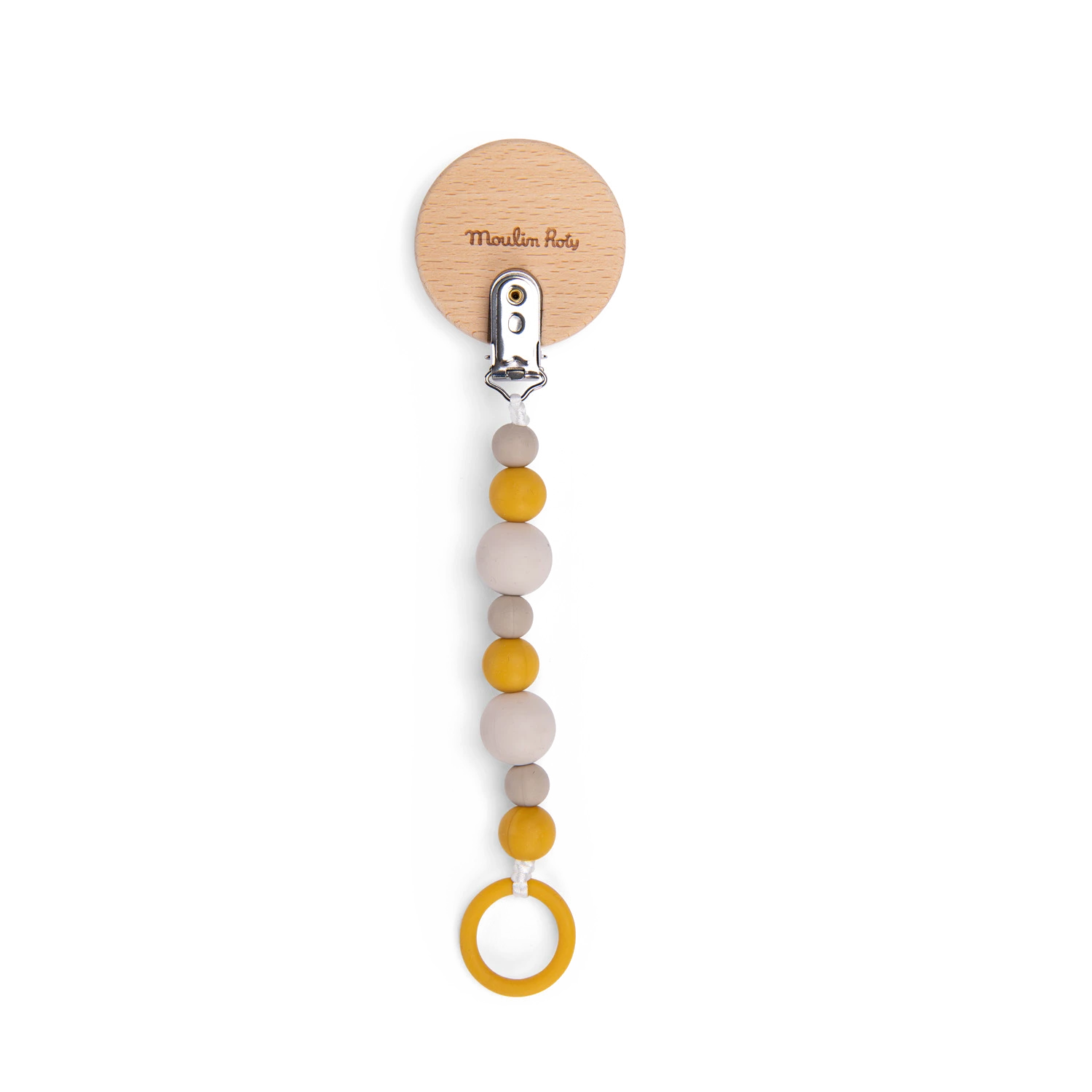 Moulin Roty Attache-tétine Bois Et Silicone Lion – Image 3