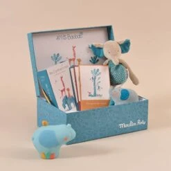 Moulin Roty Coffret Cadeau Naissance Veilleuse Eléphant