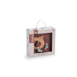 Moulin Roty Hochet Anneau De Dentition Bois Et Silicone Pomme -Moulin Roty Hochet anneau de dentition bois et silicone Pomme Apres la pluie Moulin Roty 1