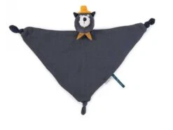 Moulin Roty 666027 - Doudou Lange Chat Gris Foncé Alphonse Les Moustaches