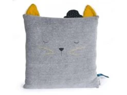 Moulin Roty 666130 - Coussin Chat Gris Clair Les Moustaches