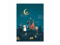 Moulin Roty 666137 - Affiche Nuit Sur Les Toits 50x70cm Les Moustaches