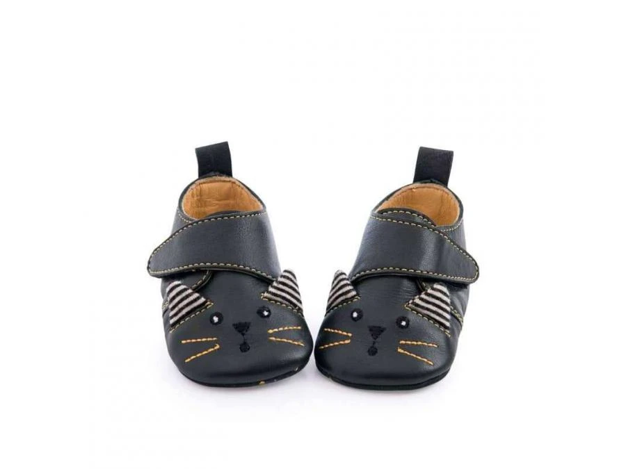 Moulin Roty 666523 - Chaussons Cuir Chat Noir Les Moustaches 0/6 M 4 Moulin Roty 666523 - Chaussons Cuir Chat Noir Les Moustaches 0/6 M – Image 2
