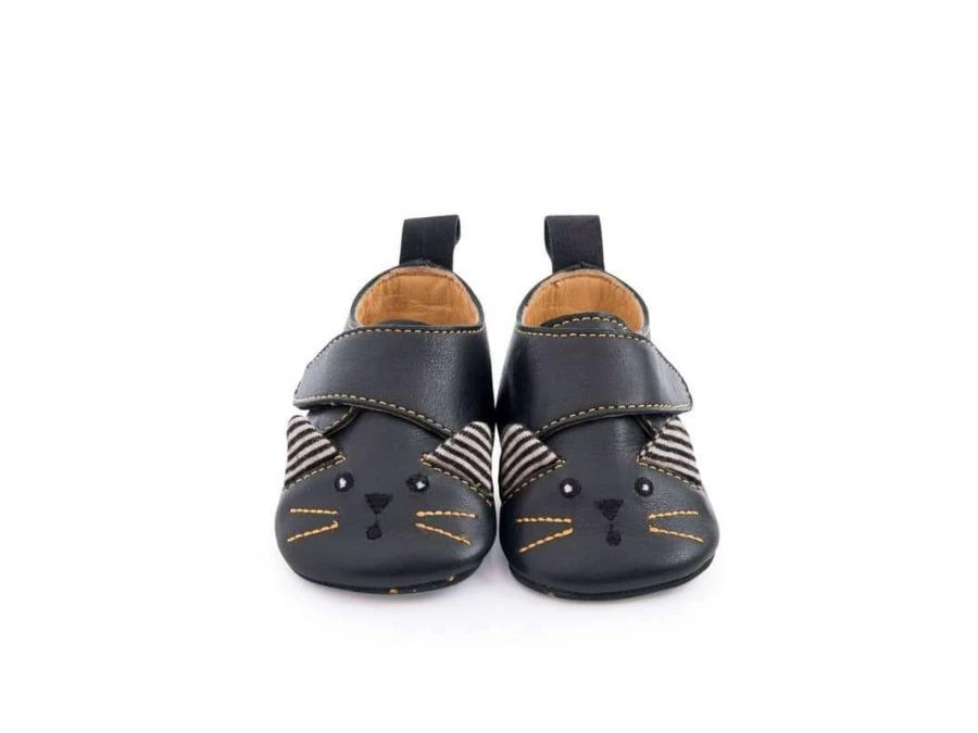 Moulin Roty 666524 - Chaussons Cuir Chat Noir Les Moustaches 6/12 M 3 Moulin Roty 666524 - Chaussons Cuir Chat Noir Les Moustaches 6/12 M