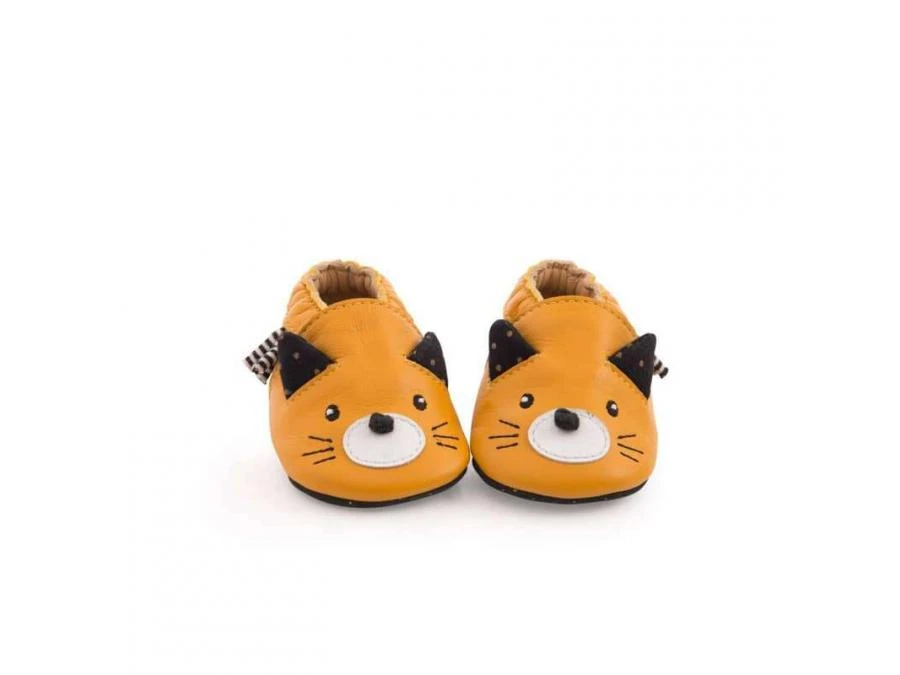 Moulin Roty 666527 - Chaussons Cuir Chat Moutarde Les Moustaches 0/6 M 3 Moulin Roty 666527 - Chaussons Cuir Chat Moutarde Les Moustaches 0/6 M