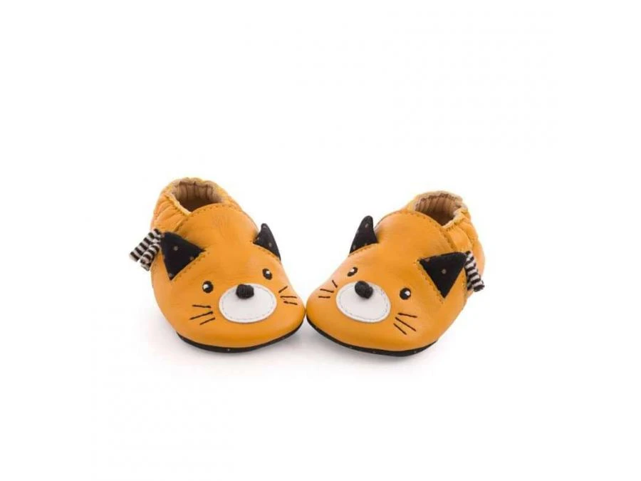 Moulin Roty 666528 - Chaussons Cuir Chat Moutarde Les Moustaches 6/12 M 4 Moulin Roty 666528 - Chaussons Cuir Chat Moutarde Les Moustaches 6/12 M – Image 2