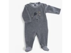 Moulin Roty 666802 - Pyjama 6m Jersey Gris Chiné Allover Chats Les Moustaches
