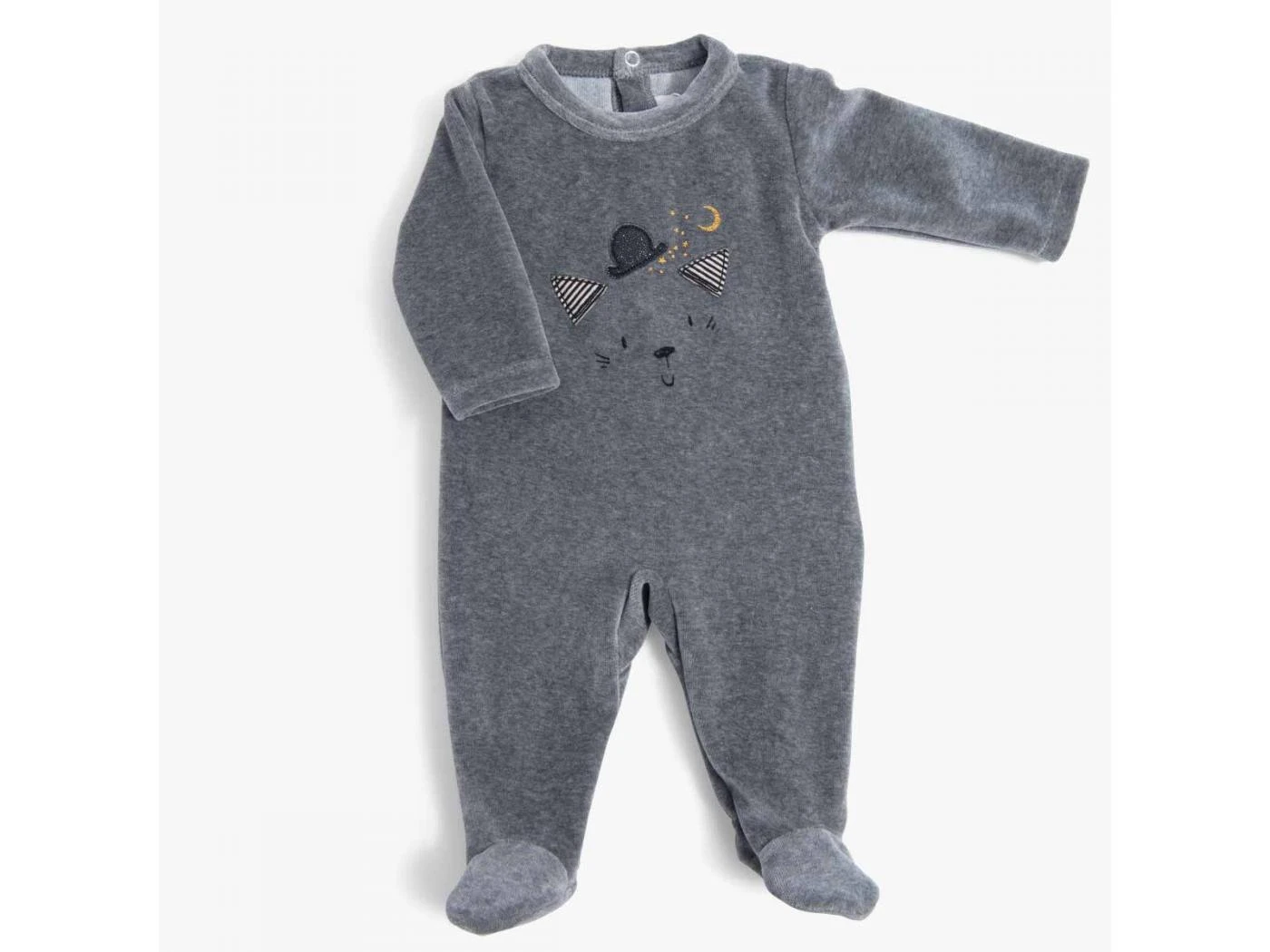 Moulin Roty 666802 - Pyjama 6m Jersey Gris Chiné Allover Chats Les Moustaches 3 Moulin Roty 666802 - Pyjama 6m Jersey Gris Chiné Allover Chats Les Moustaches