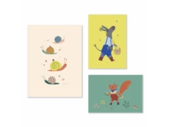 Moulin Roty 675133 - Set De 3 Affiches Pomme Des Bois