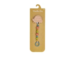 Moulin Roty 678156 - Attache-tétine Bois Et Silicone Tortue Trois Petits Lapins