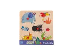 Moulin Roty 679104 - Puzzle Encastrable 5 Animaux Les Toupitis